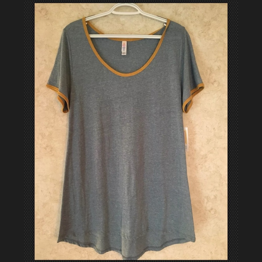 LuLaRoe Large Classic T Light Blue And Yellow